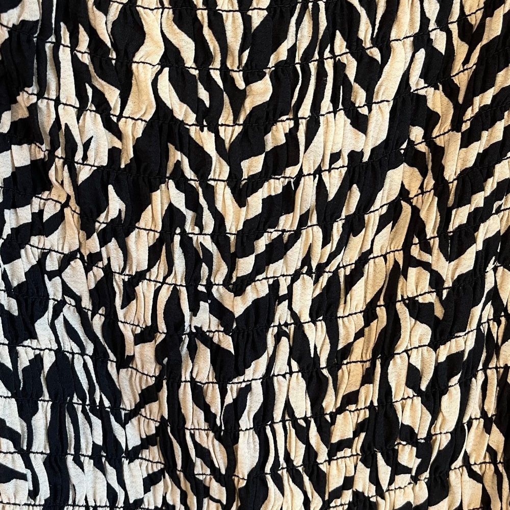 Eloquii Black Cream Zebra Print Off Shoulder Blouse Size 14/16 NWT - Picture 4 of 8
